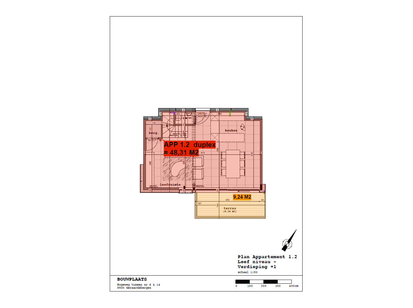 Grondplan Appartement 1.2