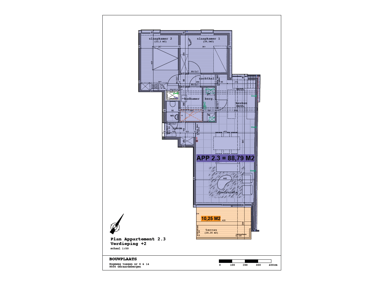 Grondplan Appartement 2.3
