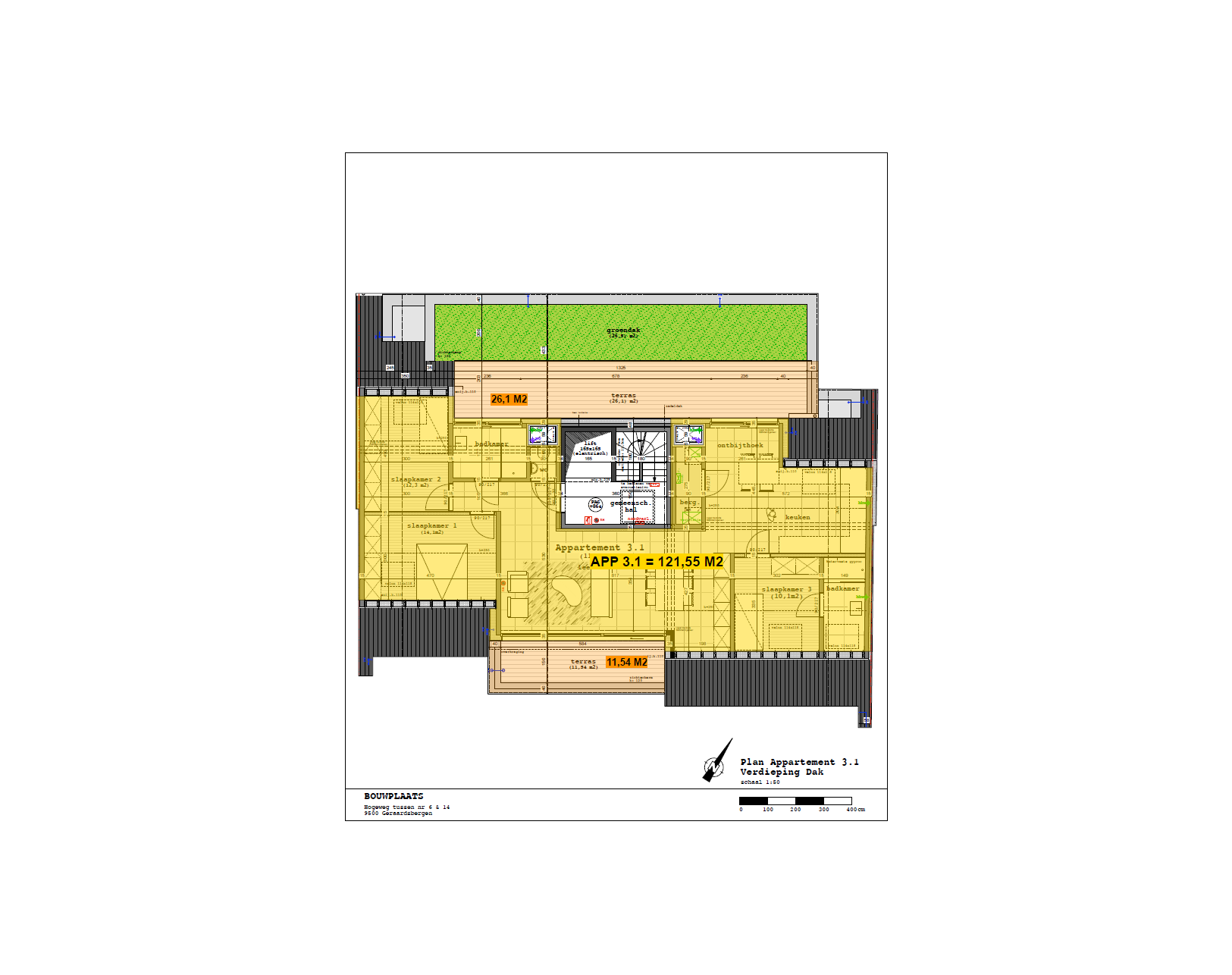 Grondplan Appartement 3.1