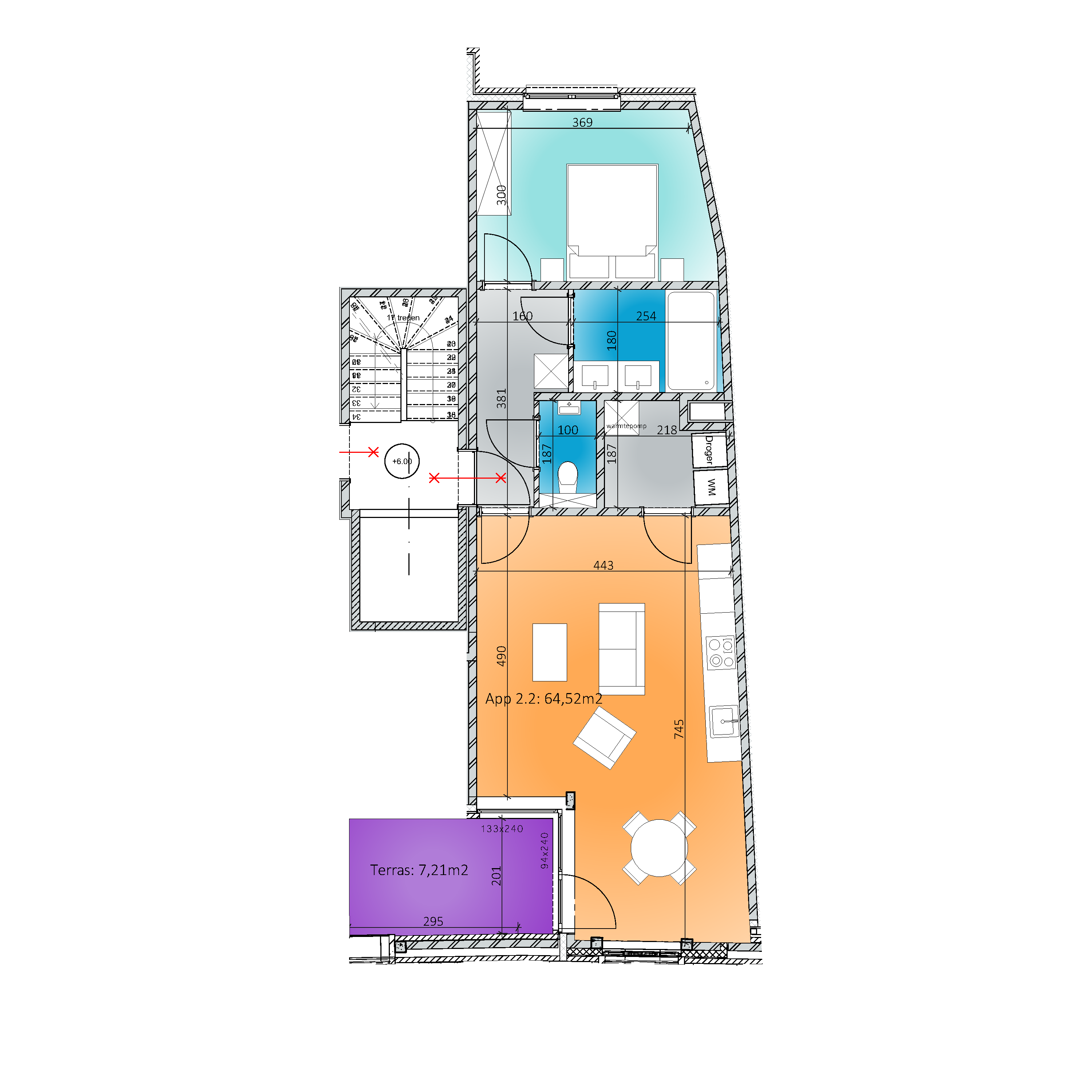 Grondplan Appartement 2.2